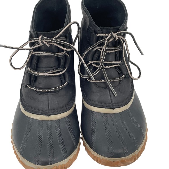 Sorel Out N About Womens Black Duck Boots Leather Waterproof NL2133-012 Size 8 - Picture 2 of 15